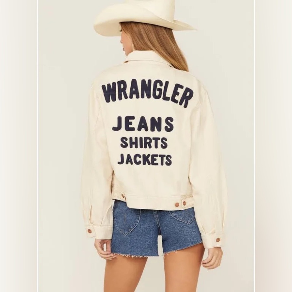 Wrangler Cream Jean Jacket Classic Denim Style